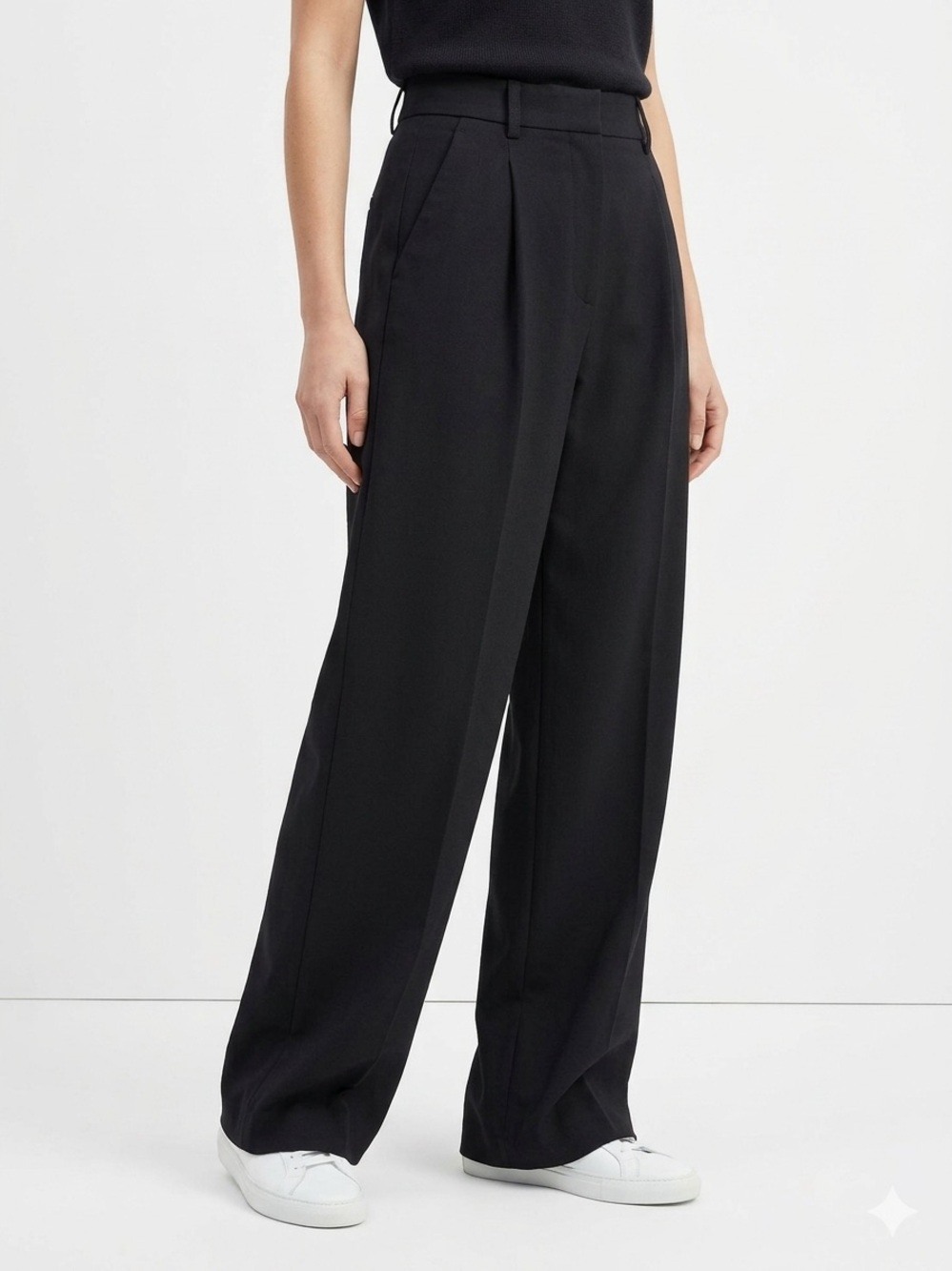 Gap 365 Black High Rise Wide Leg Trousers 6 Quiet Luxury Refined Minimalism